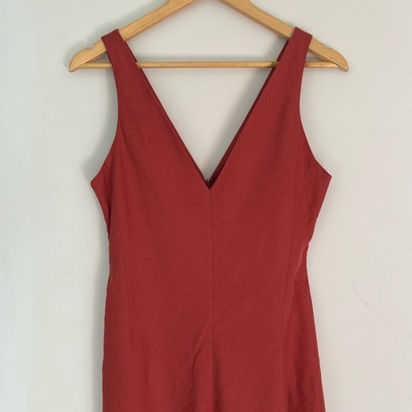 Theory linen blend Tadayon Stretch Midi Dress V-
Neck Sz 2 - Picture 2 of 11